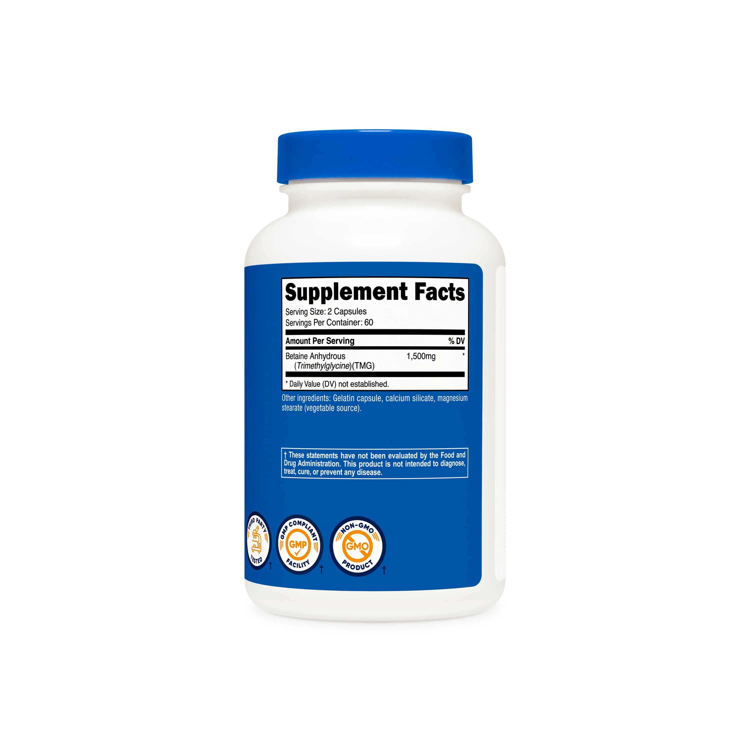 Nutricost Betaine Anhydrous (TMG) Capsules - Image 2