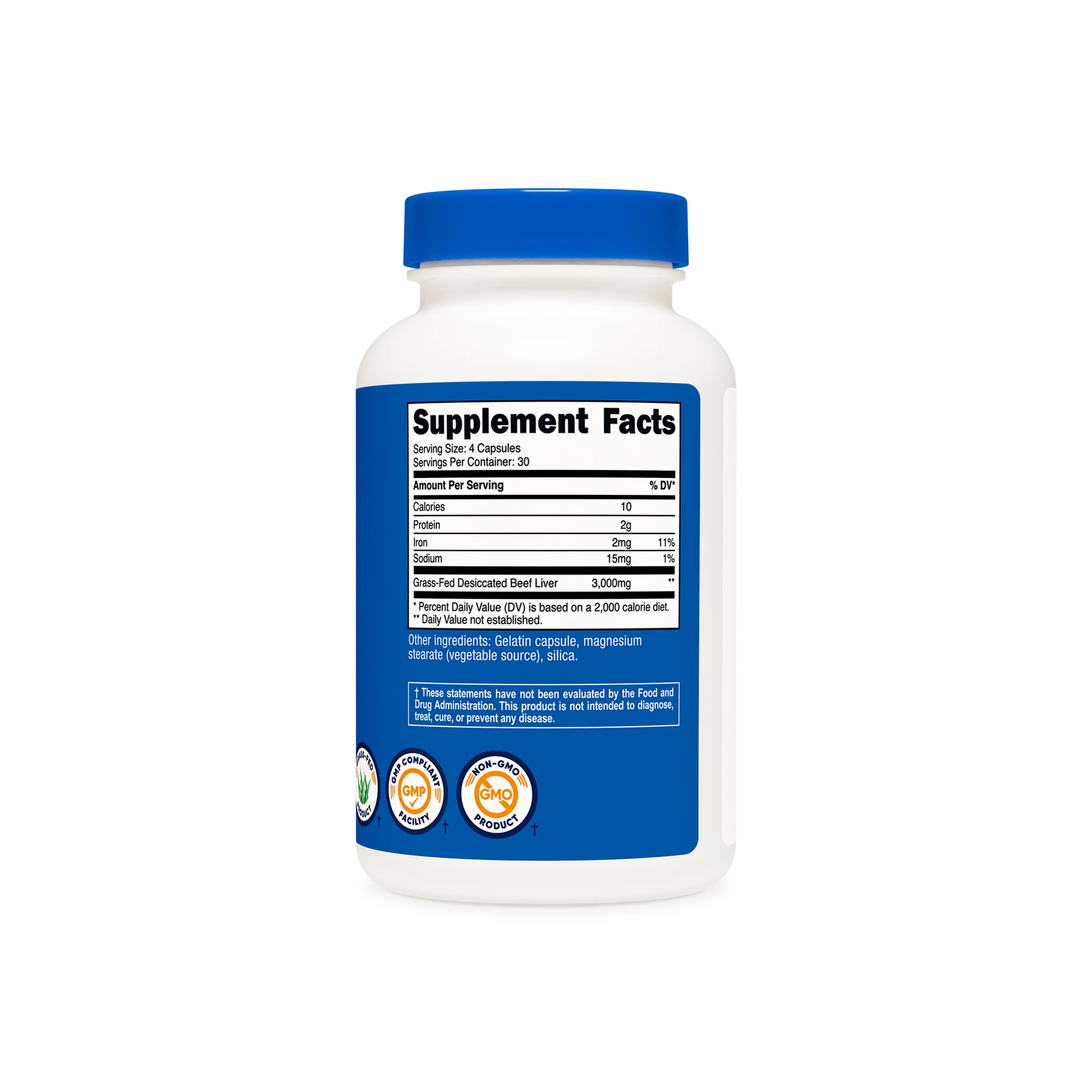 Nutricost Grass-Fed Desiccated Beef Liver Capsules - Image 2