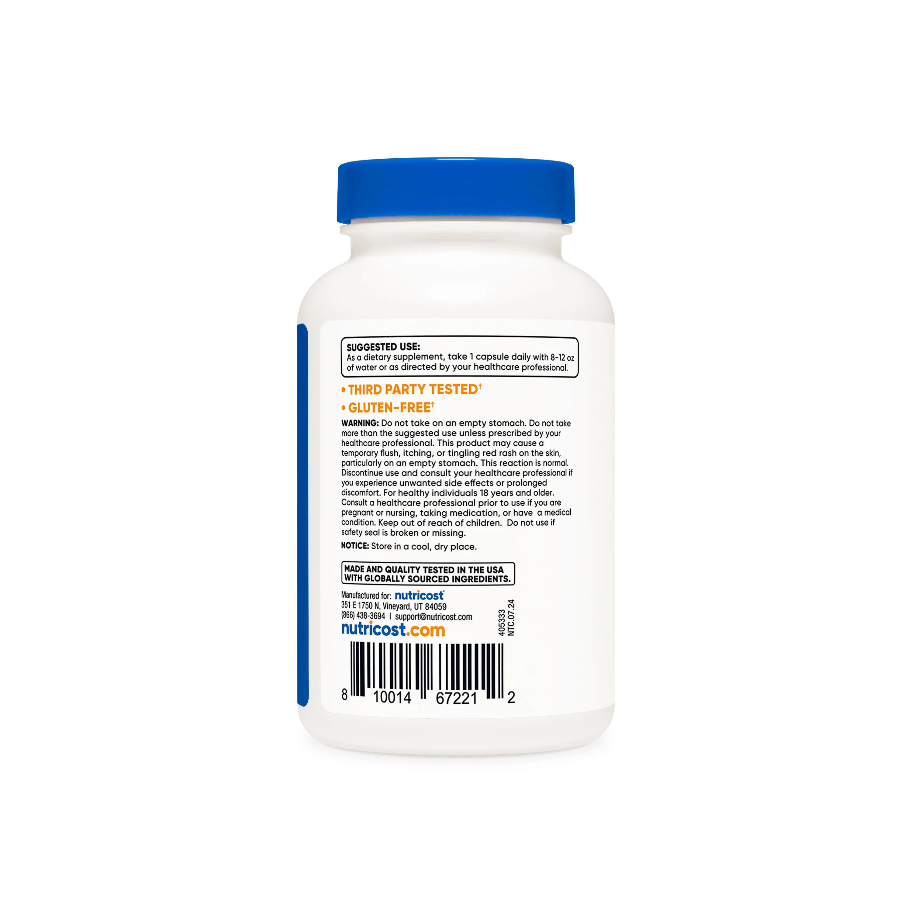 Nutricost Vitamin B3 Niacin Capsules - Image 3