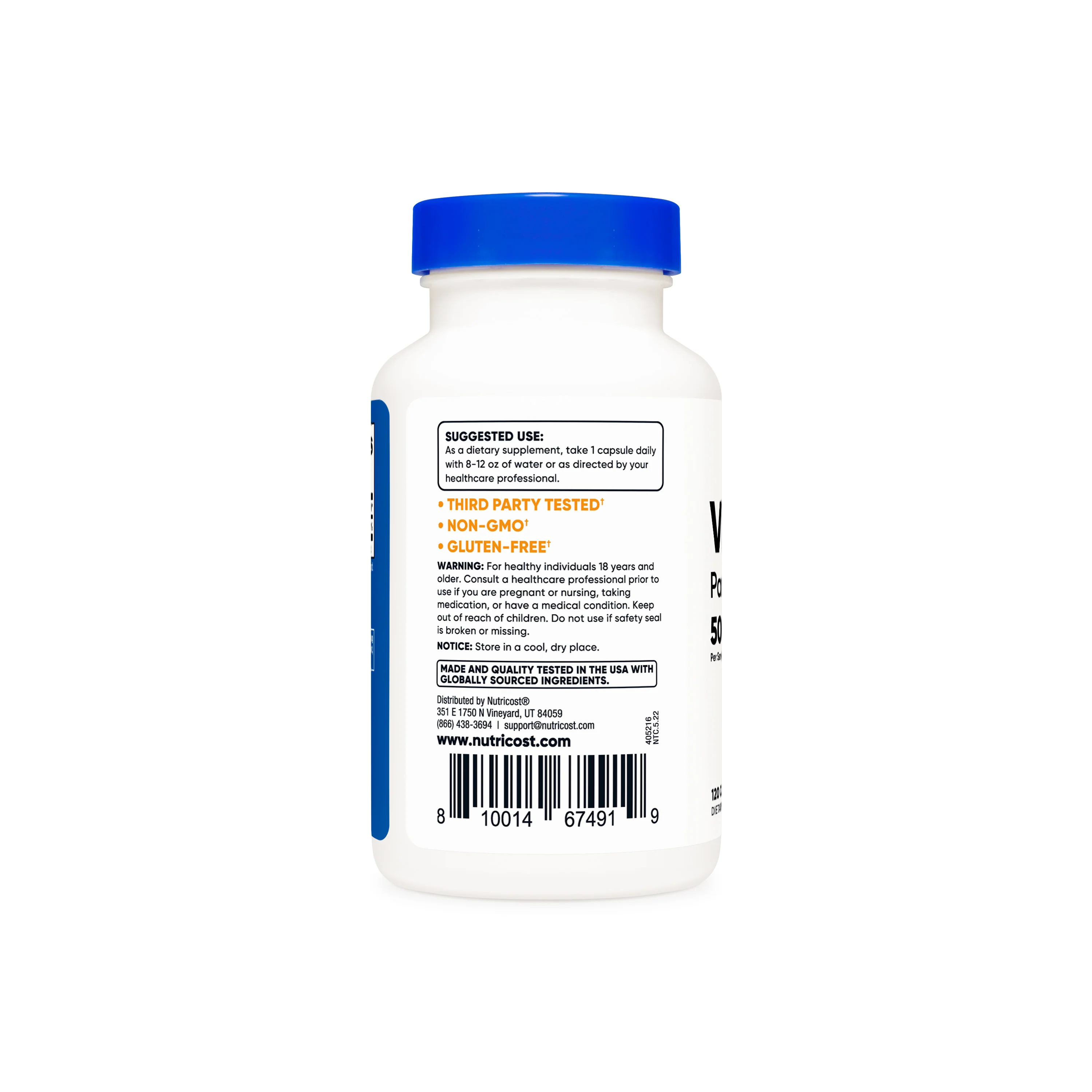 Nutricost Vitamin B5 Pantothenic Acid Capsules - Image 3